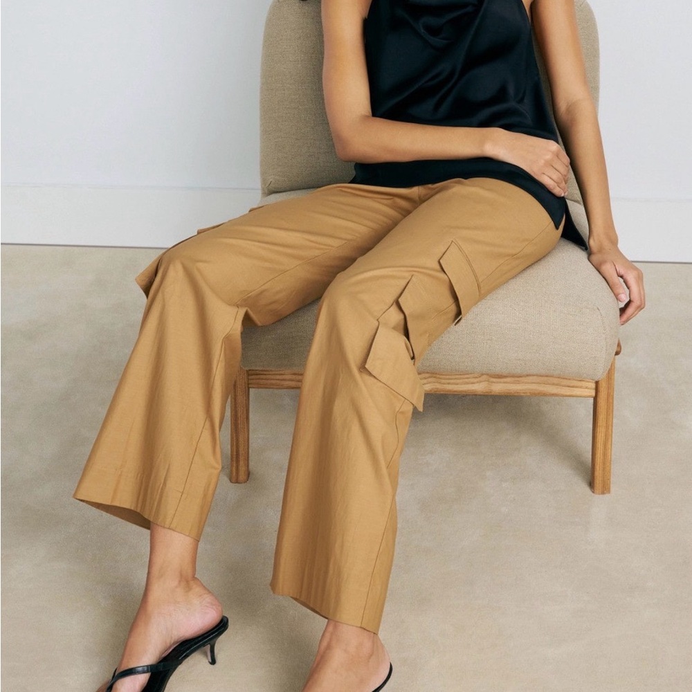 Reformation Vida Poplin Low Rise Cargo Pant EUC Sz 8